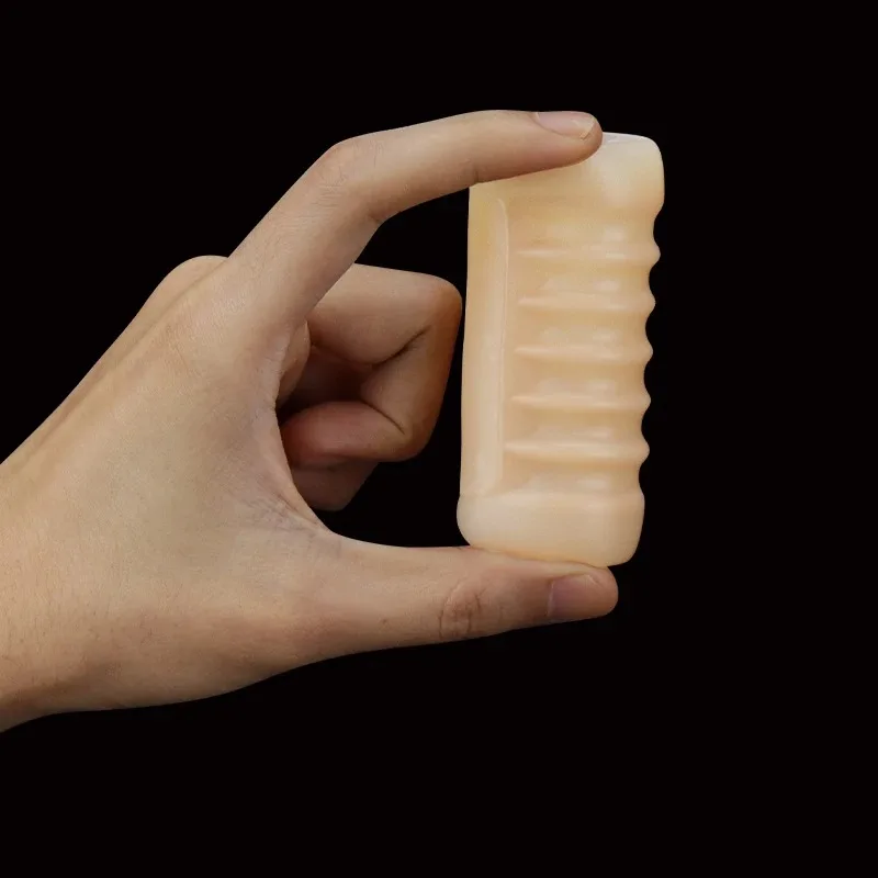 أداة تدليك السيليكون للتأخير المحسن للتدريب على الذكور البالغين تحتوي على عارضة مصممة بشكل مريح لتدليك العضلات والصحة والجمال