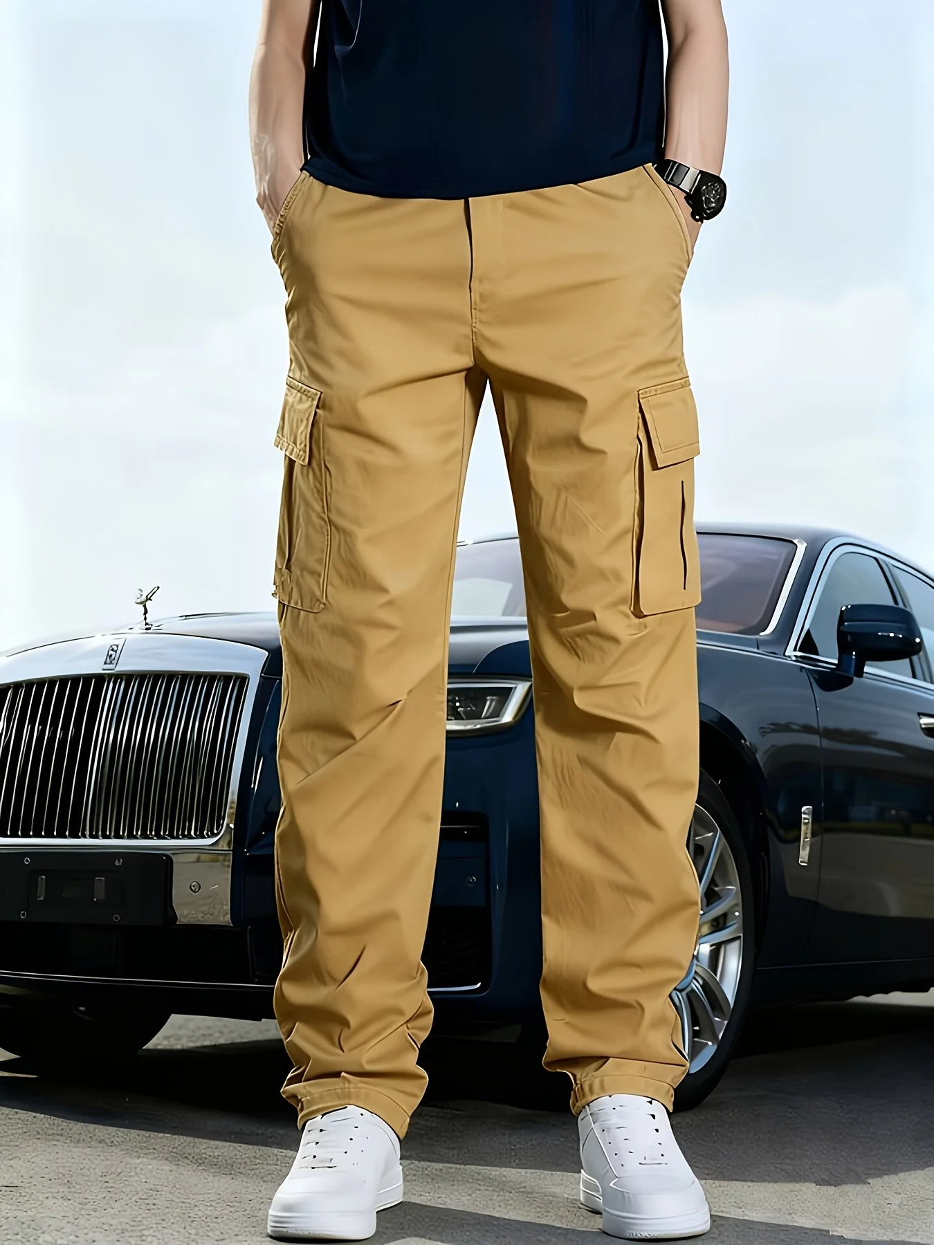 

Европейская мужская повседневная рабочая одежда, спортивные брюки с завязкой на талии, бегом и походам, свободным поясом и карманом.