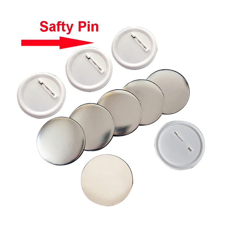 58mm Safty pin button badges DIY Badge Button Pins  Blank Raw Material pins buttons badges supplies parts 100PCS