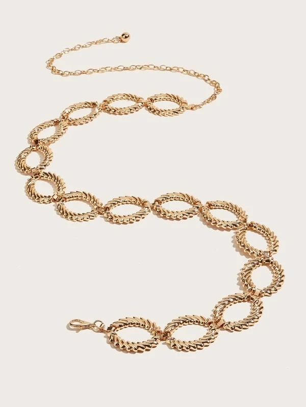 

Fashion metal waist chain women's simple and versatile large circle long chain