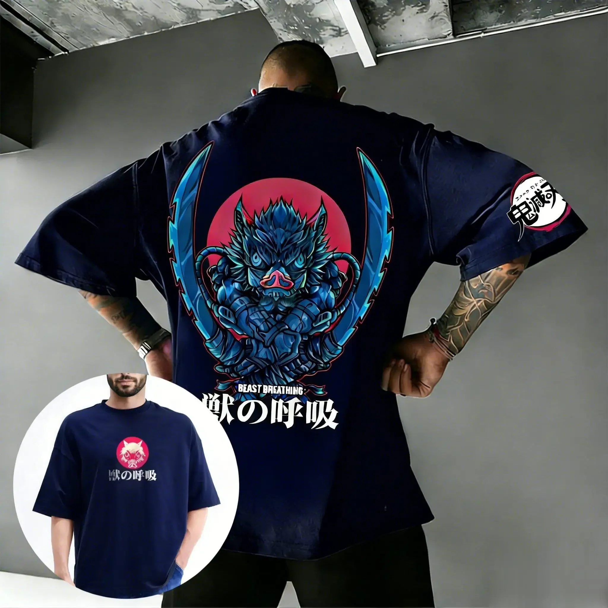 2026 New Demon Slayer Inosuke Beast Breathing Anime T Shirt Men Women Short Sleeve Graphic Tee Streetwear Casual Summer Tops
