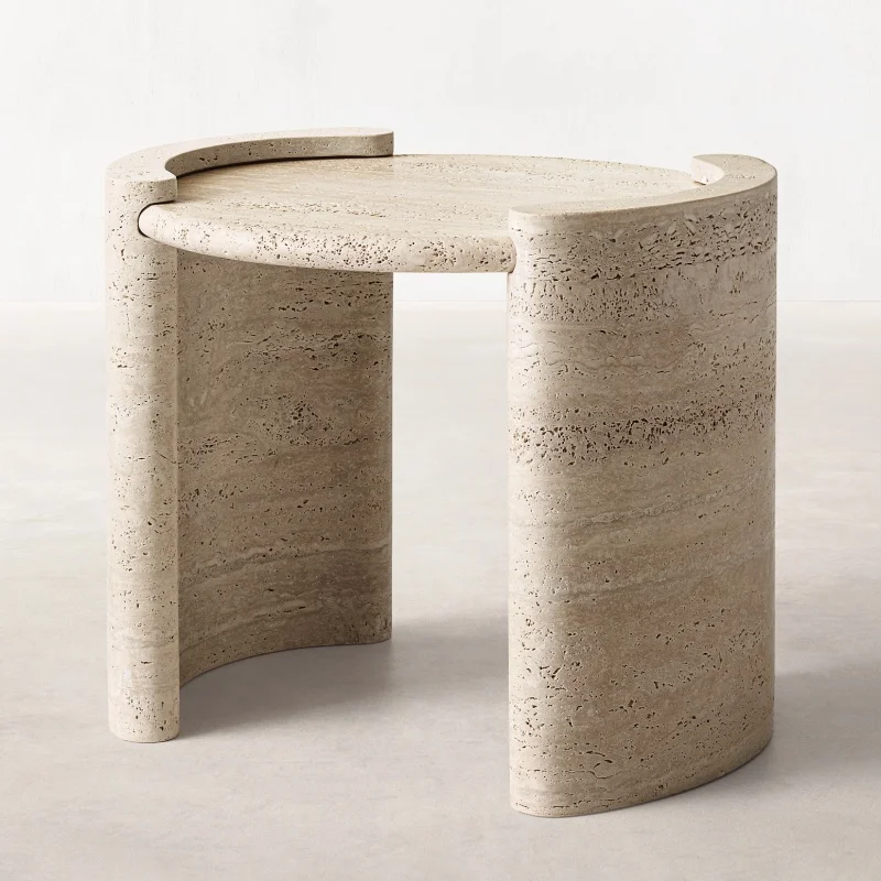 Modern Nordic Top Wholesale customization Side Tables Travertine Design Natural Stone Marble Side Table natural marble