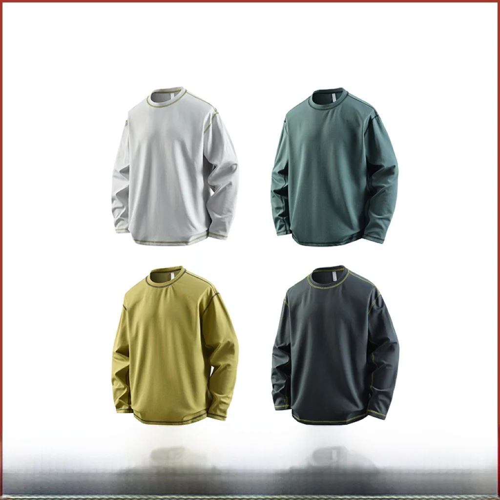 

Tech Fabric Qui Dry Cycling T-irt ex Loose Fit Long Sve Base Layer irt Outdoor Riding Comfortable Polyester Fiber