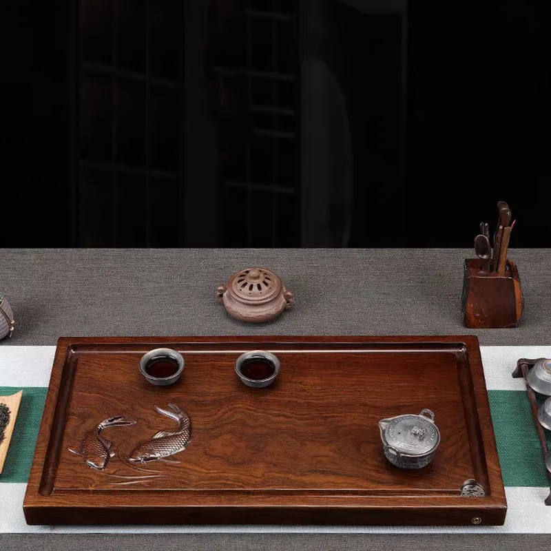 

Hospitality Wooden Tea Tray Luxury Office Valet Chinese Kitchen Long Rectangle Tea Tray Living Room Bandejas Home Decorationgs