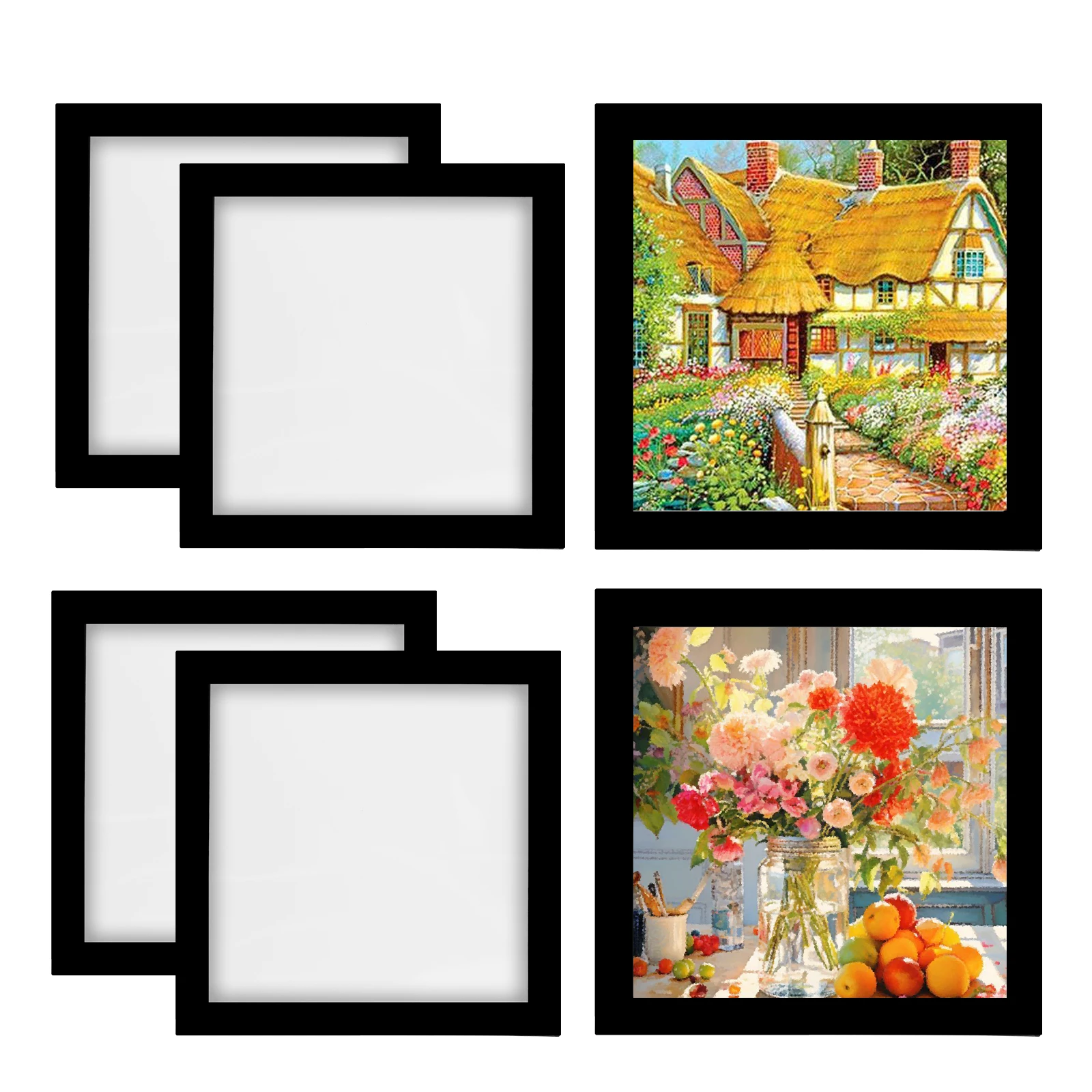 30 X 30 Cm 4 Pack Diamond Painting Frame Black Diamond Painting Picture Magnetic Picture Frame For Diamond Painting Pictures
