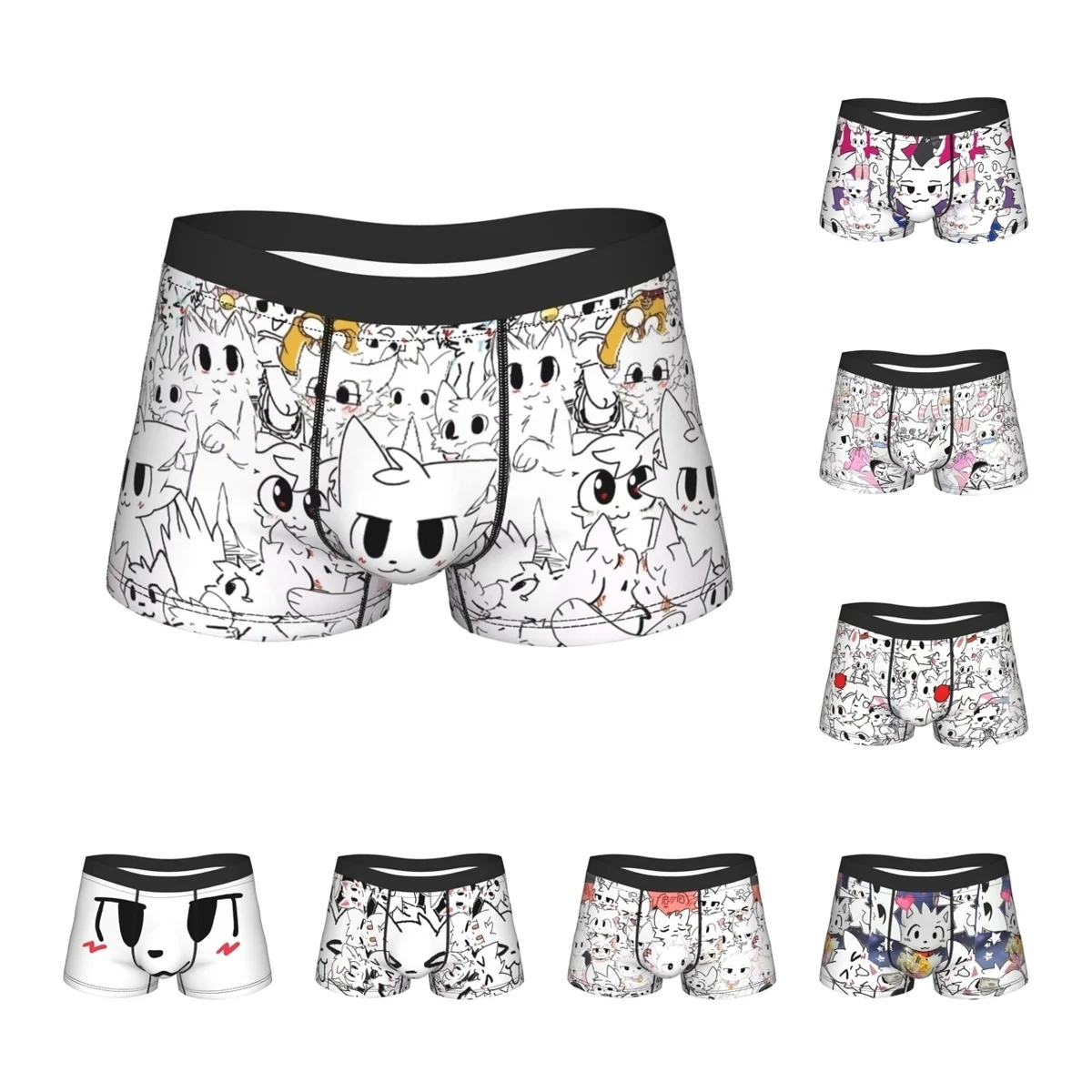 Image of Herren Boykisser Silly Cat Unterwäsche Niedliche pelzige lustige Boxershorts Shorts Höschen Homme Weiche Unterhose Plus Size