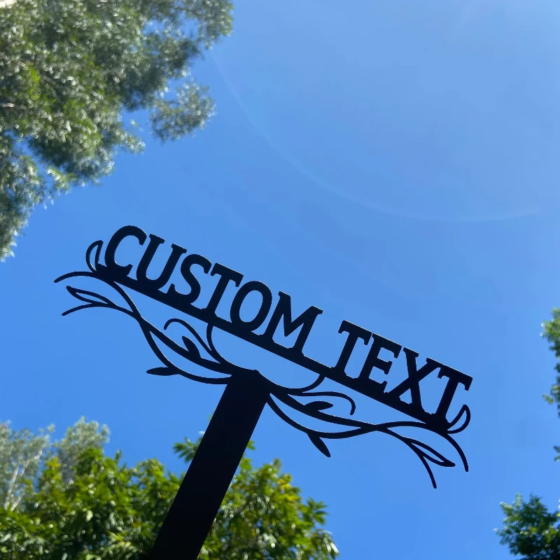 Yard signs Personalized Custom Metal Signs With Stakes Modern Garden Metal Stakes Housewarming gift Outdoor Garden Decor Name