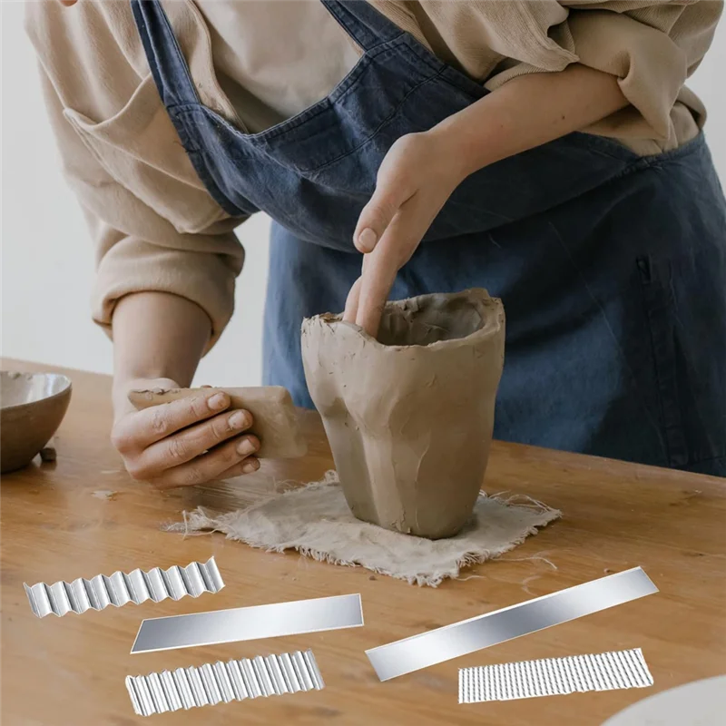 -A89Z 5 قطع قواطع طين بوليمر مرنة، شفرة طين بوليمر كلاي، شفرة تقطيع الطين مع 8 قطع قواطع على شكل دائرة مستديرة