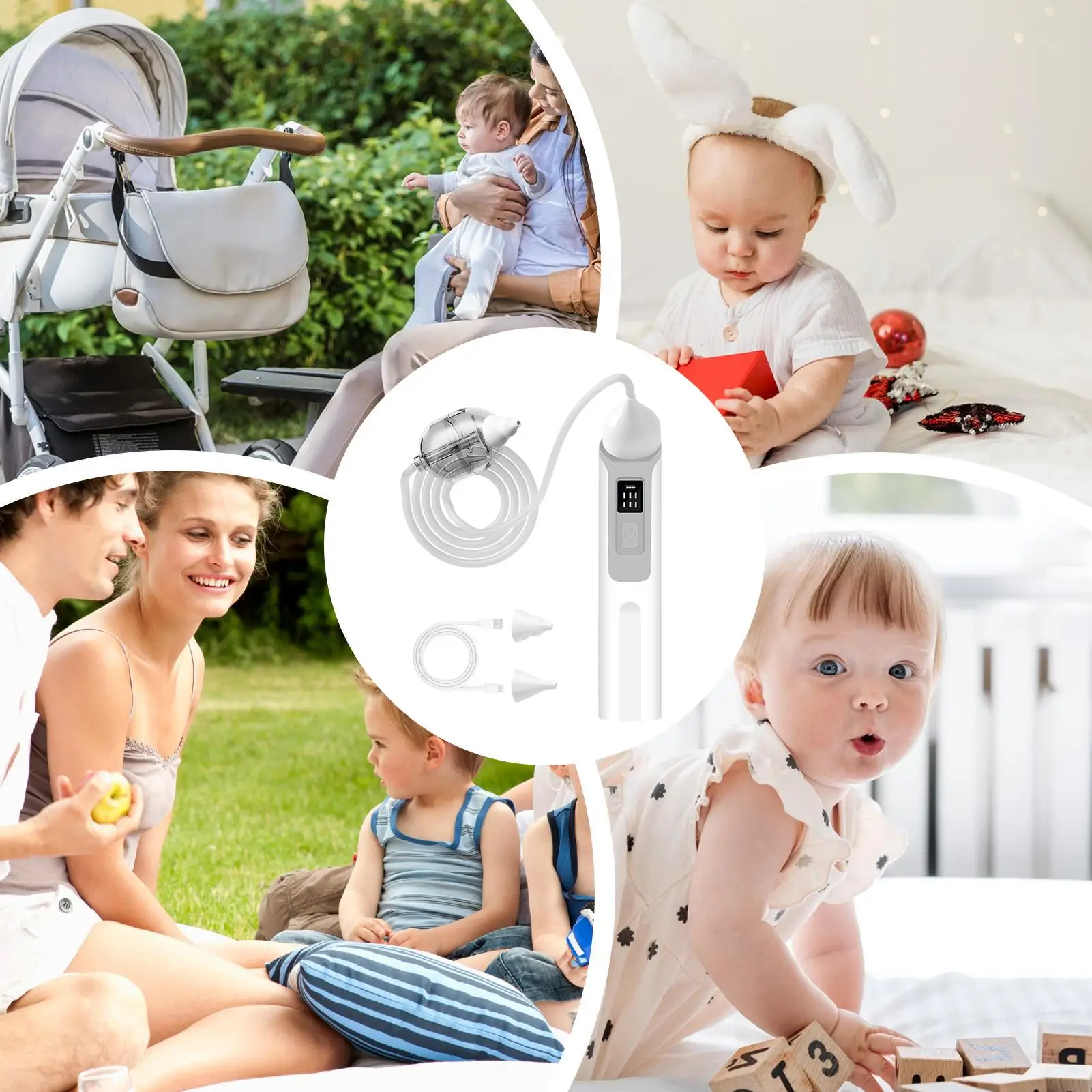 Nasal Aspirator Electric Portable Suction Device Kids Aspirator For Mom Snot Hospital Children Travel Diaper Bag Congestion