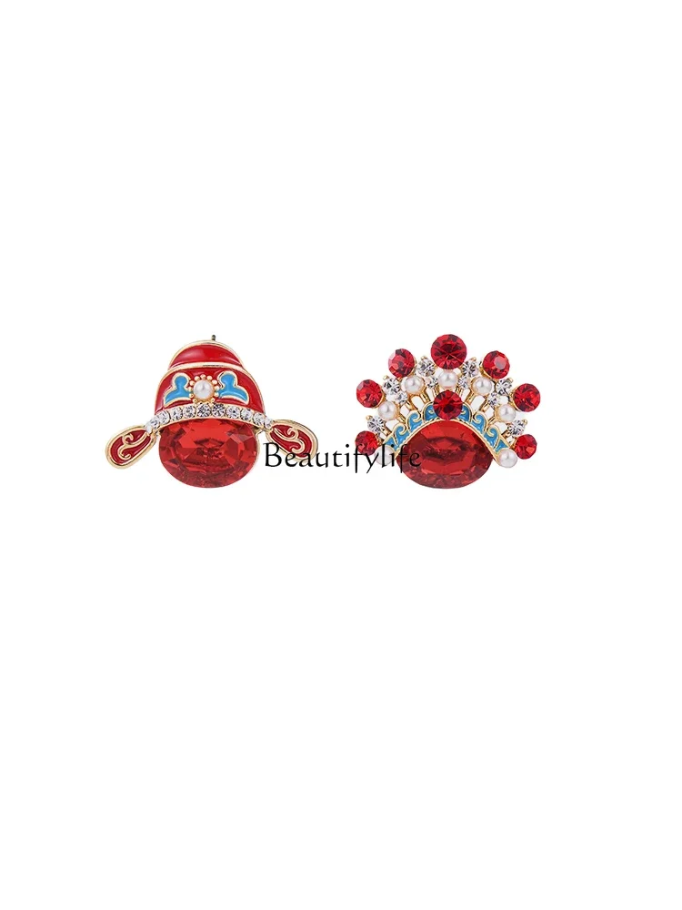 

Red Hua Dan Xiaosheng Ear Studs, Chinese Style, Cheongsam, High Sense, Festive, New Year Celebration