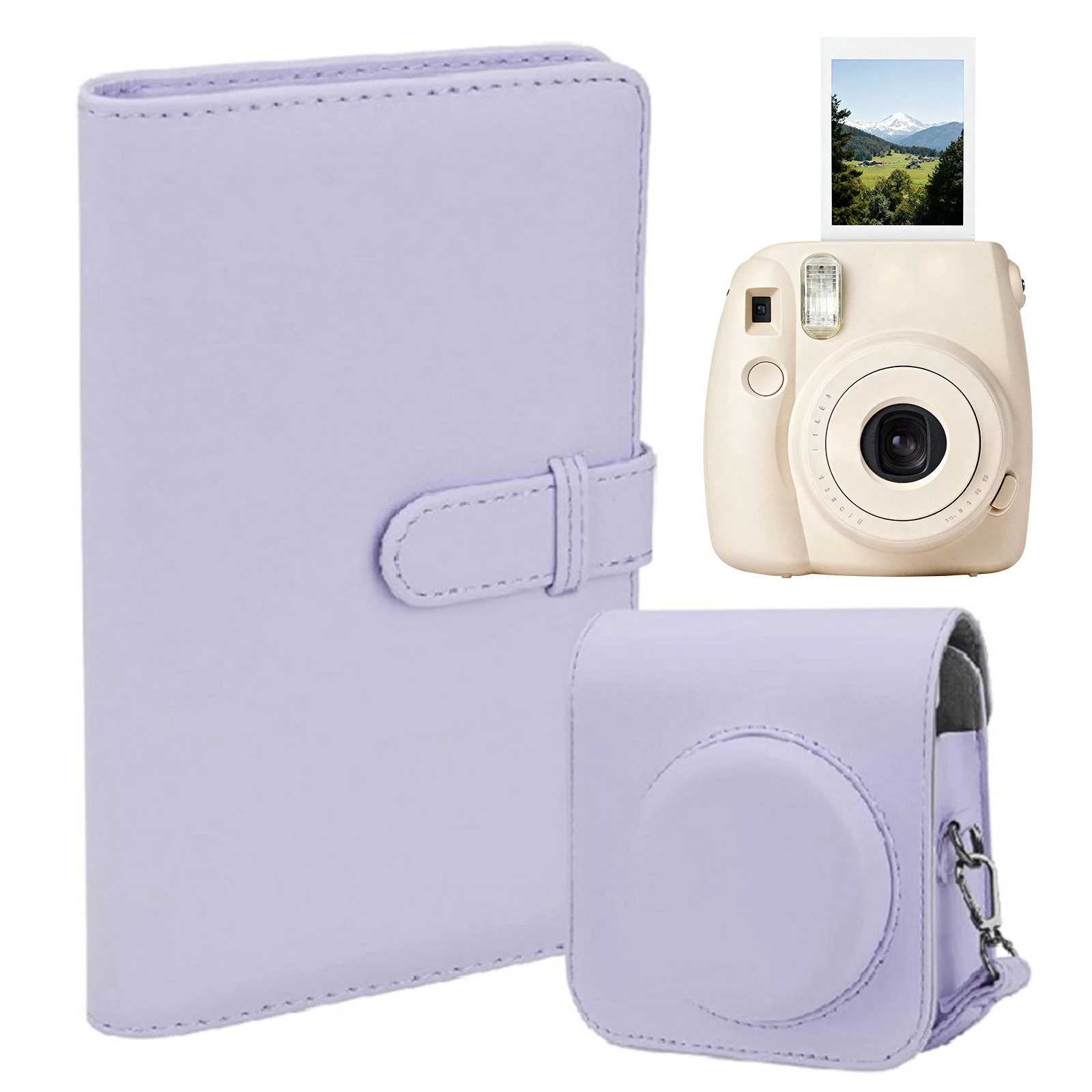 PU Compact Cover for for Instax Mini 12/11 with Shoulder Strap Camera Bag 108 Pockets 3 Inch Photo Album