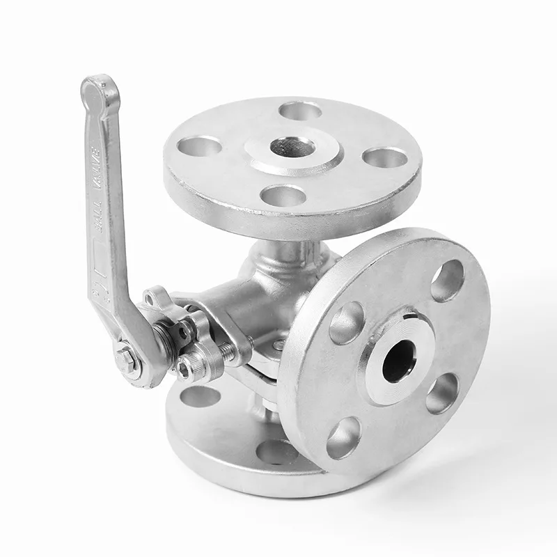 Manual 3-way Flanged Ball Valve 304 Stainless Steel Ball Valve, 3-way High Platform