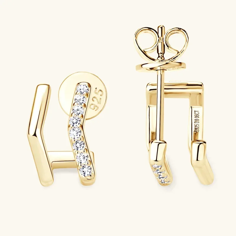 

Moissanite Earrings Fashionable Personality Women's Stud Earings High Quality S925 Sterling Silver Jewelry for Women
