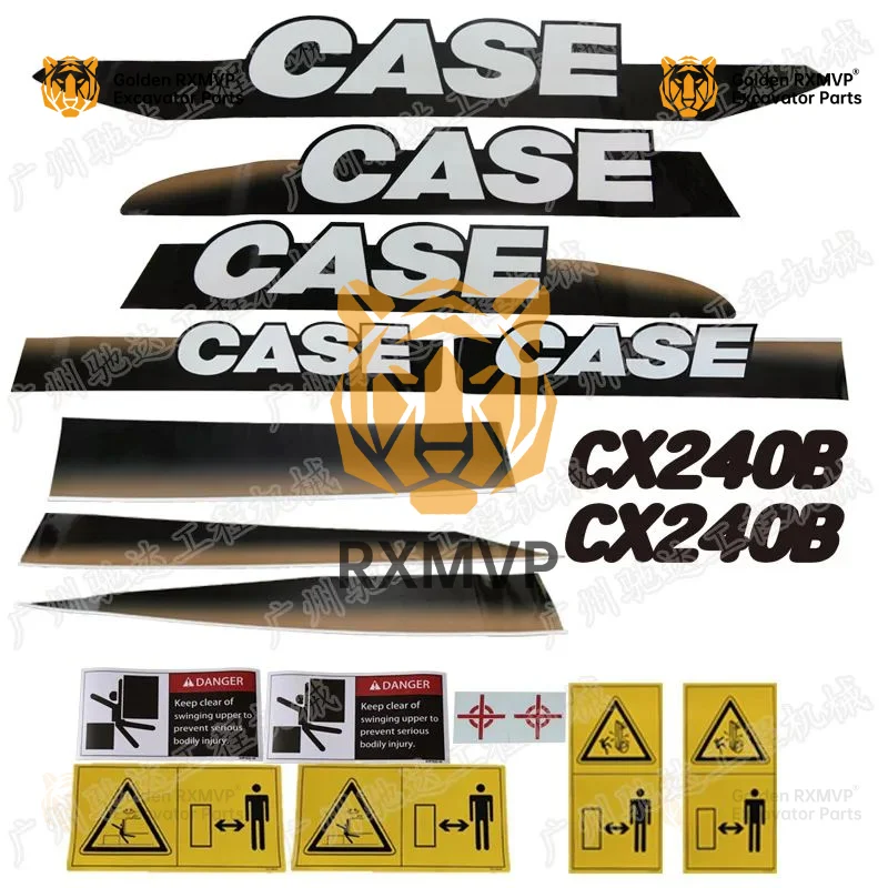 Case excavator cx210b 240 260 300 360 380b logo car sticker hydraulic valve