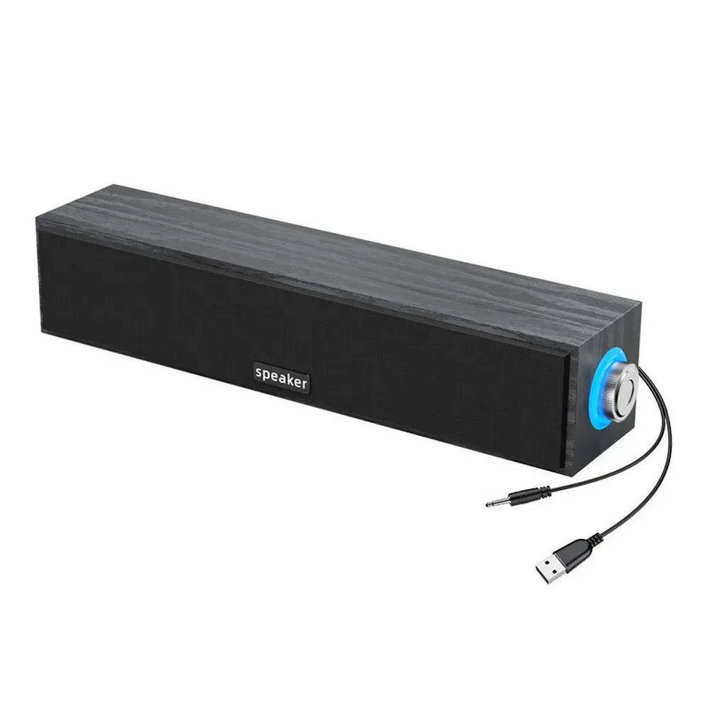 

USB Wired Bluetooth Dual Speakers Wooden Small Speaker Computer Notebook Sound Bar Desktop Heavy Bass