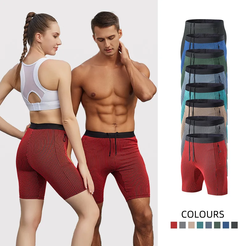 Couple Running Quick-drying with Pockets Skinny Sport Shorts Fitness Five-point Basketball Training Sportswear Compression Pants