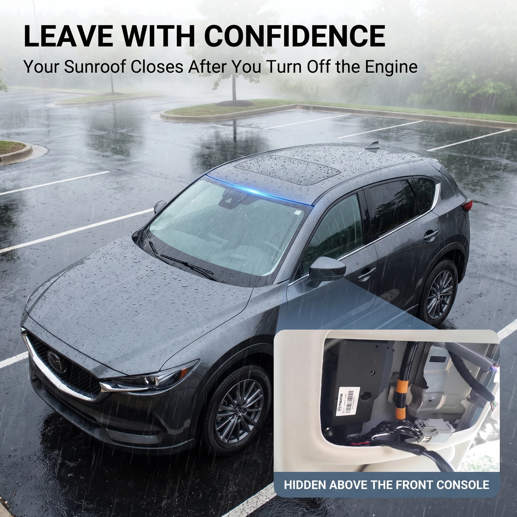 Auto Power Sunroof Glass Closer for Mazda 3 Axela 2019+, CX-5 KF 2017-, Automatically Close Sunroof After Power Off