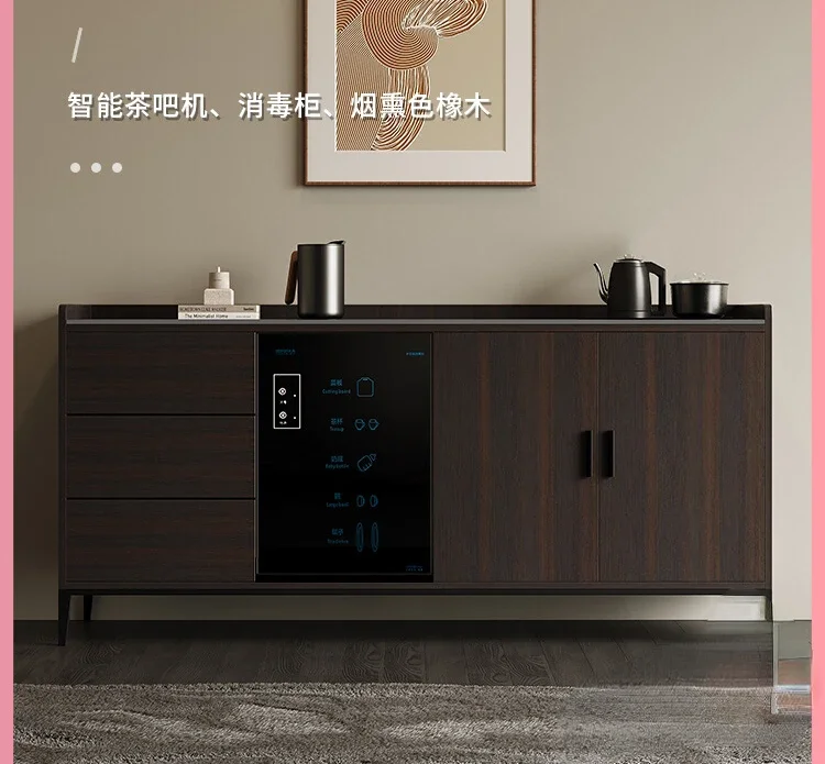 Italian rock slab dining side solid wood tea cabinet disinfection cabinet tea bar machine integrated