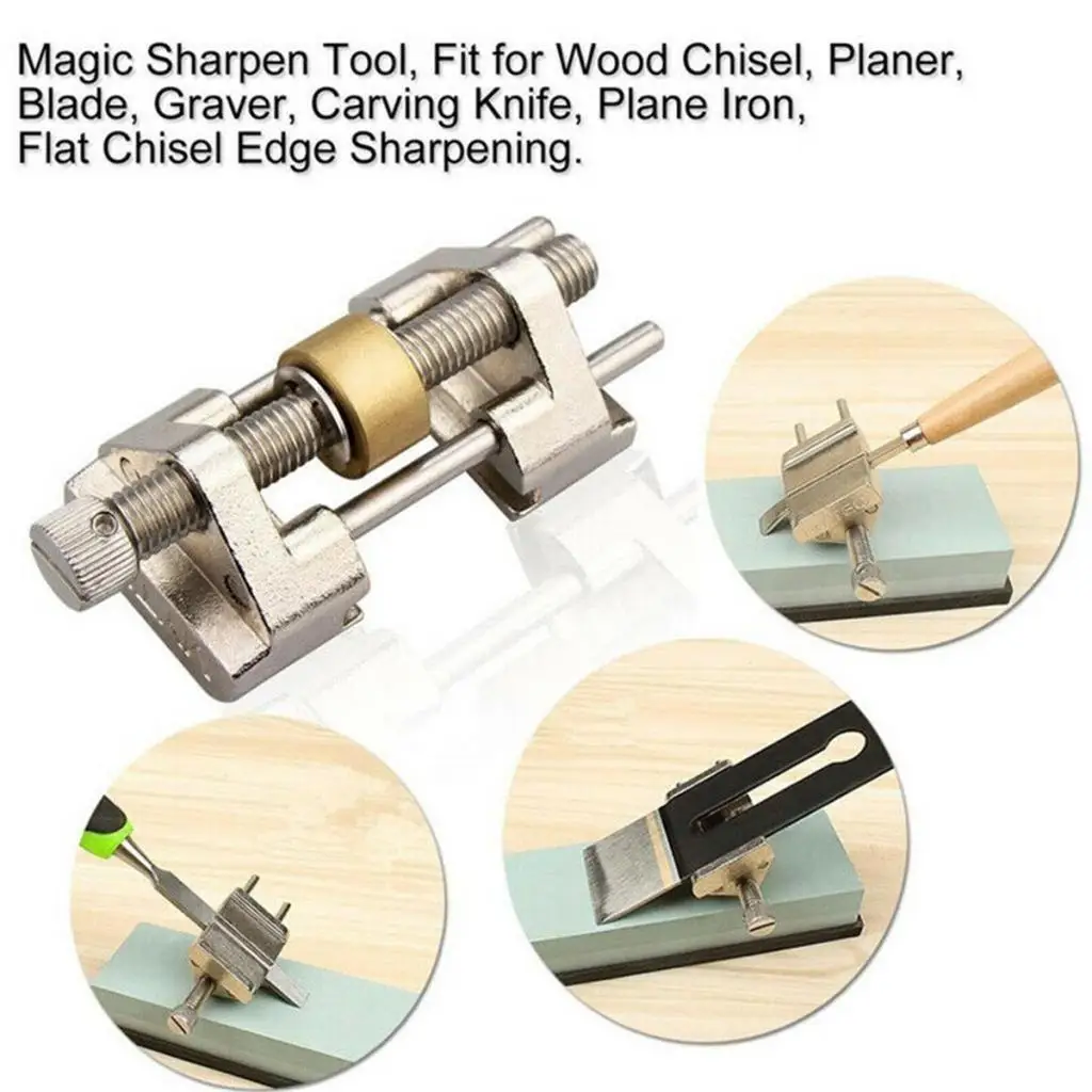 

Stainless Steel Honing Guide Jig for Chisel Rose Gold Adjustable Sharpening System Blade Tool for Woodworking