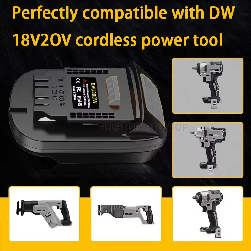 Battery Adapter for Bauer 20V Li-ion Battery Convert to for /Dewalt/Makita/Milwaukee 18V 20V Battery Cordless Power Drill Tools