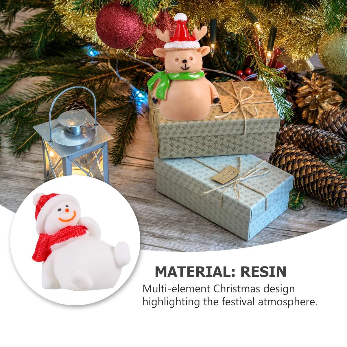 

15 Pcs Snow Scene Ornaments Small Christmas Decorations Adornment Cake