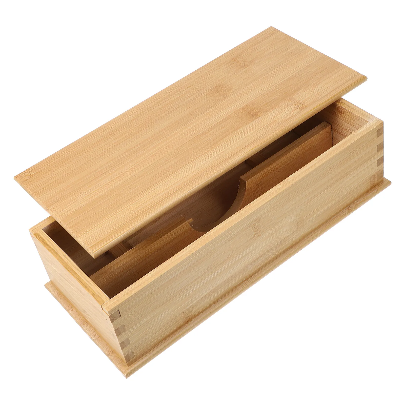 

Деревянная бамбуковая коробка для столовых приборов с крышкой, большой вместительный органайзер для кухонного ящика, контейнер для хранения палочек для еды, держатель для столовых приборов