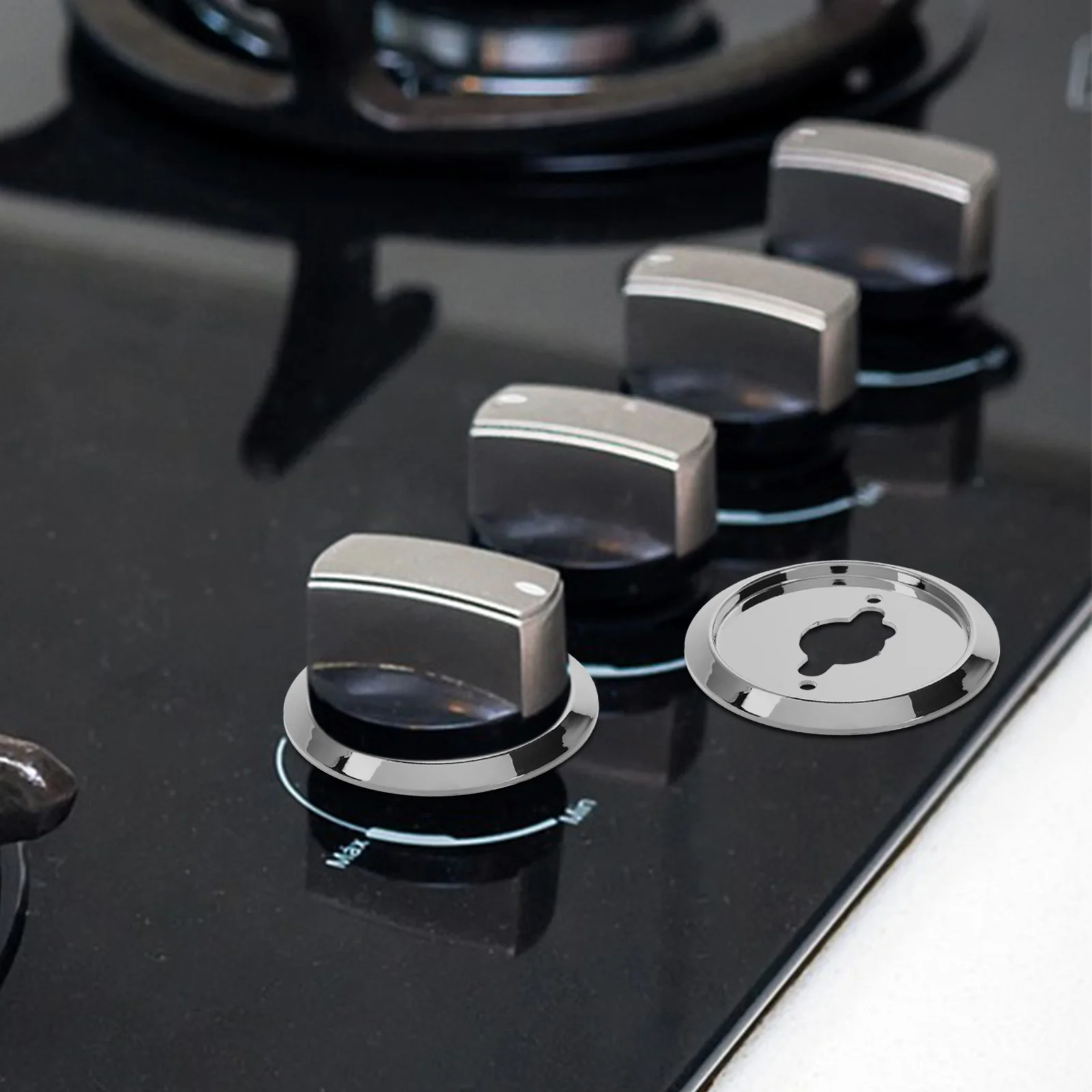 

5pcs Gas Base Replacement Plastic Bbq Grill Knob For Kitchen Cooktop Oven Gas Stove Knob Base Replacement Rotating Switch Silver