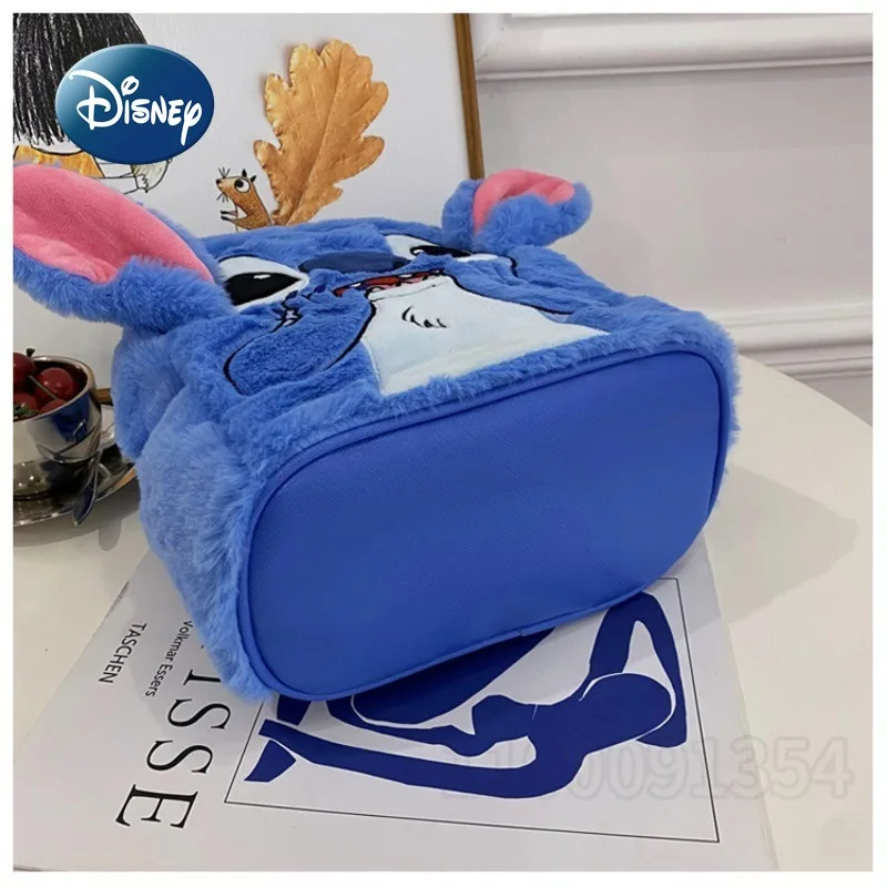 Disney Stitch New Mini Plush Backpack Cartoon Cute Children\'s School Bag 3D Fashion Women\'s Backpack Large Capacity High Quality