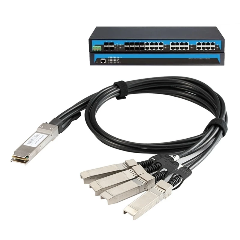 Highly Speed Data Cable 40Gbps QSFP+ To 4 SFP+ Direct Attach Copper Cable, 1M/39.37inch Data Center Networking Cord