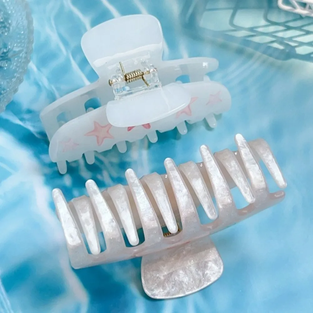 เชอร์รี่หวานปลาดาวผม Claw Ocean เรขาคณิตกรดอะซิติกคลิปผม Acetate อุปกรณ์เสริมผม Sea Star คว้าคลิปวันหยุด