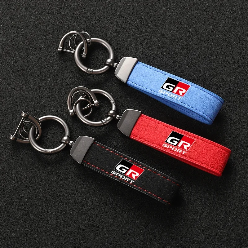 Suede Keychain Sport Key Ring Custom Gift With Logo For Toyota GR GAZOO RACING Toyota Yaris key ring Car Accessorie