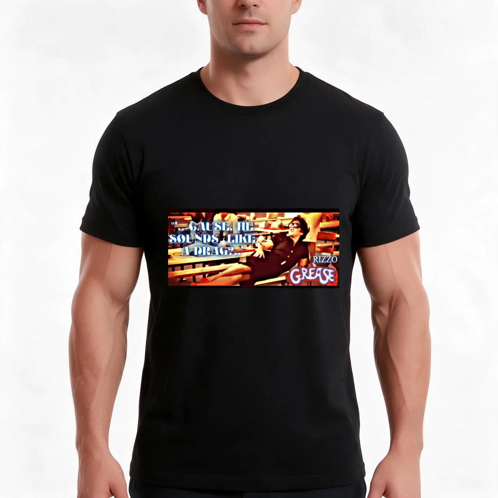 GREASE RIZZO CAUSE HE SOUNDS LIKE A DRAG T-Shirt Summer Casual Cotton Tee Oversized Streetwear Tops Vintage Graphic Print