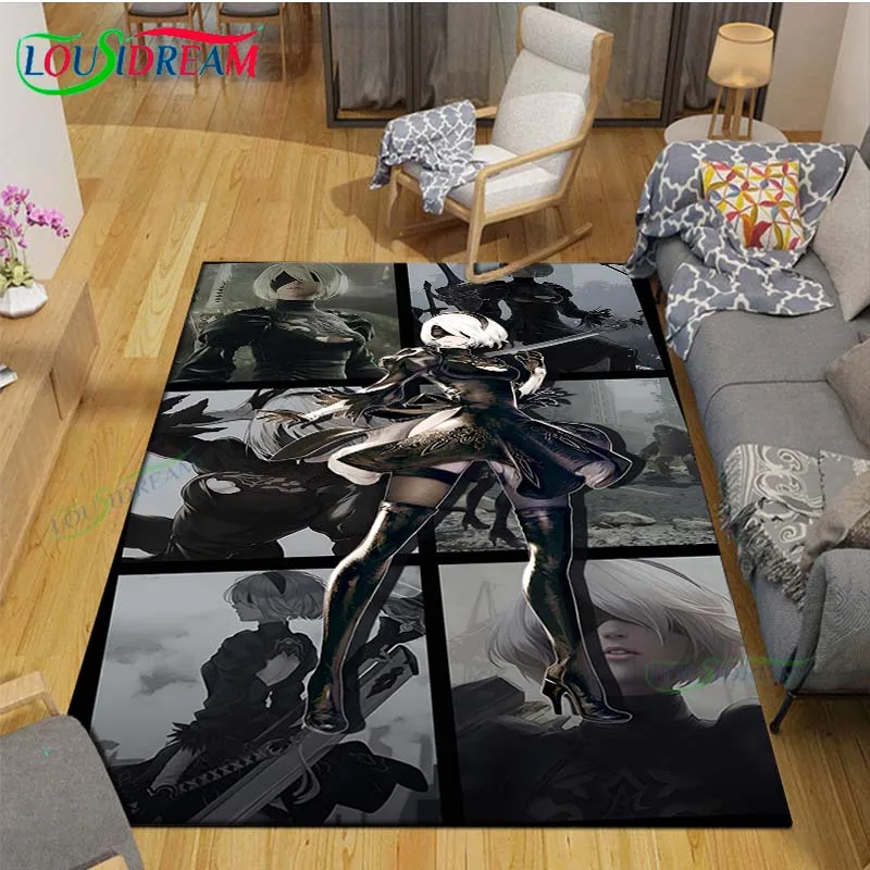 

2025 Famous Film Role A-Automata Nier Printed Carpet Living Room Anti-Skid Area Rug Kids Bedroom Mats Yoga Mat Carpet Decor