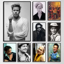 Hot Fight Club Movie Actor Brad Pitt Portrait Poster And Prints Wall Art Canvas Oil Painting Picture Photo Gift Room Home Decor