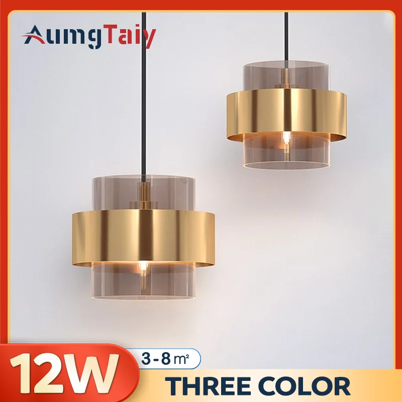 

Glass Chandeliers Minimalist Creative Personality Pendant Lights Luxury Golden Aisle Restaurant Bedroom Bedside Hanging Lamp