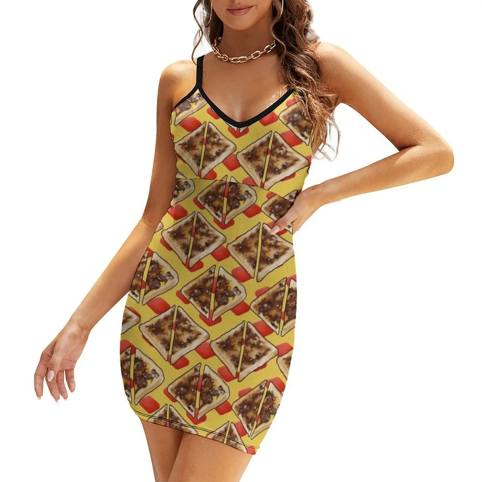 

Vegemite on Toast Dreams, Aussie Red and Gold Sling Dress dresses women summer 2025 Party dresses for women dress korean style