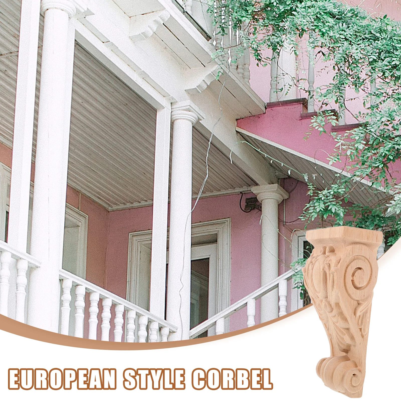 

Elegant European Style Wood Carved Corbels Solid Wood Decorative Appliques Shelf Brackets For Doorway Fireplace Mantel Home