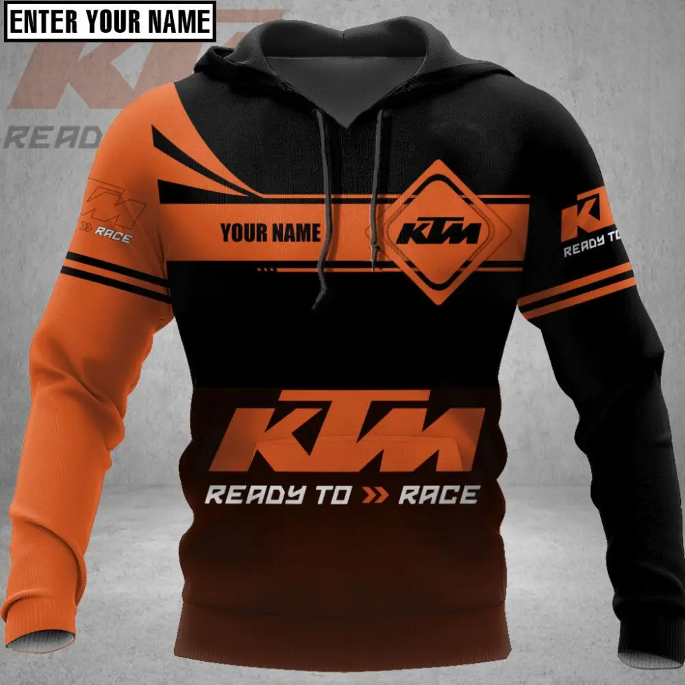 ثلاثية الأبعاد الرجال طويلة الأكمام هوديي KTM دراجة نارية الرياضة ركوب هوديي الأطفال الكبار دراجة نارية المتحمسين قميص غير رسمي