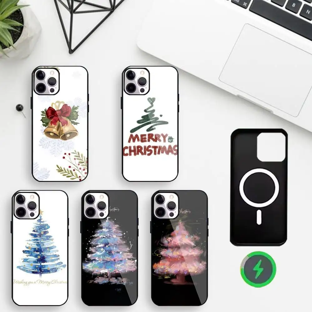 

Merry Christmas Festive Phone Case For iPhone17,16,15,14,13,12,11 Plus,For Magnetic Wireless Charge Cover