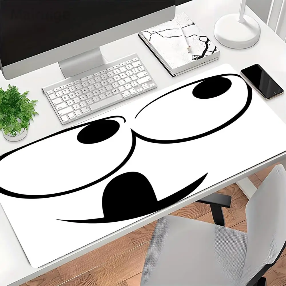 Minimalist Black Panda Face Large Size Mouse Pad Gaming Desk Mat for Laptop & Office Desktop