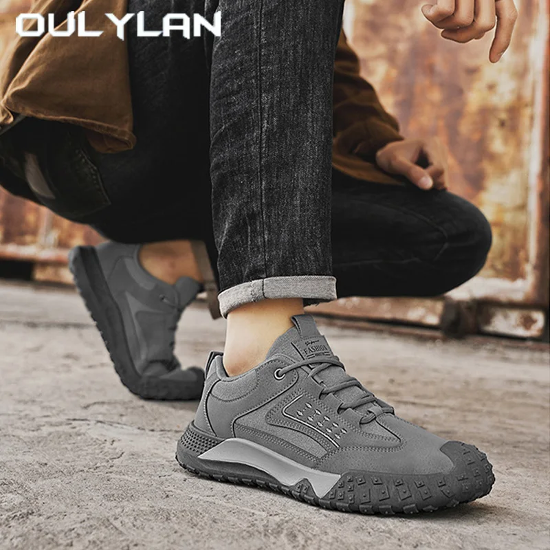 

Oulylan Autumn Outdoor Men Labor Boots Casual Rubber Sole Athletic Climbing Footwear Breathable Work Safety Protection Shoes