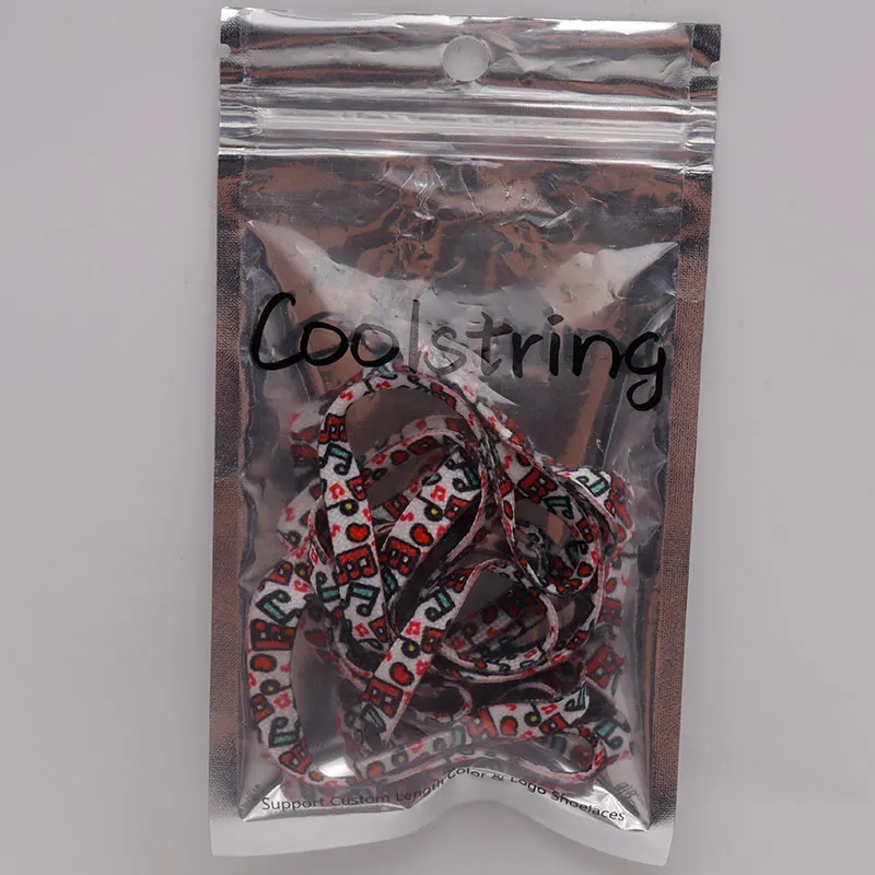 Coolstring Official Wholesale 7MM Heat Transfer Submation Shoelaces Musical Note Pattern Printed Flatlace Unisex Shoe Accessory