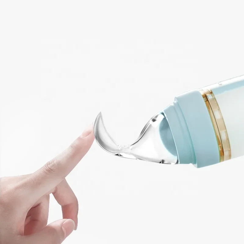 صديقة للبيئة الدب القطبي شكل الغذاء الصف الرضع ضغط الاستغناء زجاجة رضاعة للأطفال ملعقة 120 مللي زجاجة تستخدم في الرضاعة مع ملعقة #5