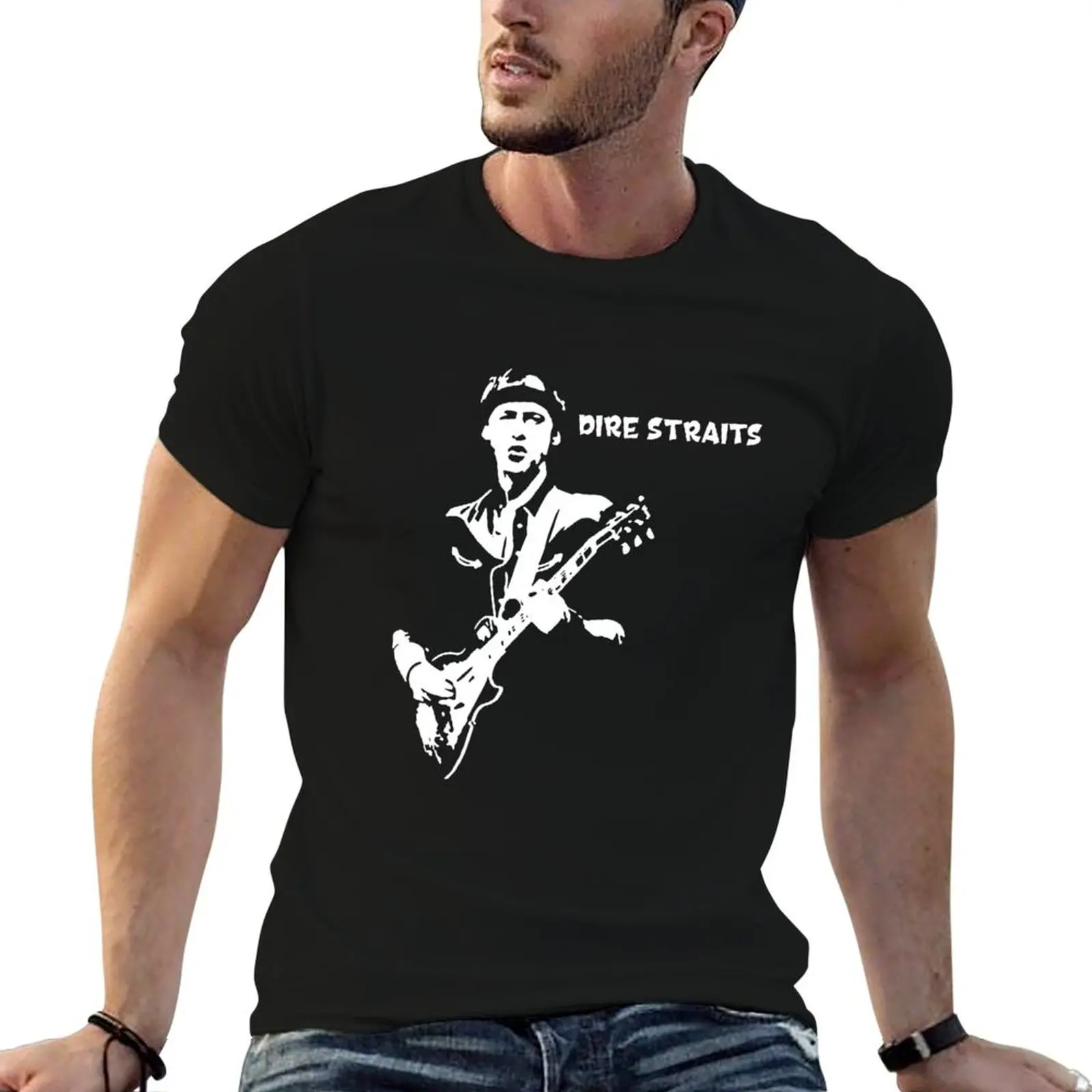 Mark Knopfler Dire Straits Vintage T-Shirt Simple Trendy Casual T-Shirt