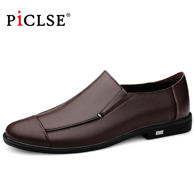 

PICLSE Luxury Brand Genuine Leather Shoes Men Loafers Business Leather Casual Shoes Men Flat shoe Comfortable Moccasins Men Shoe