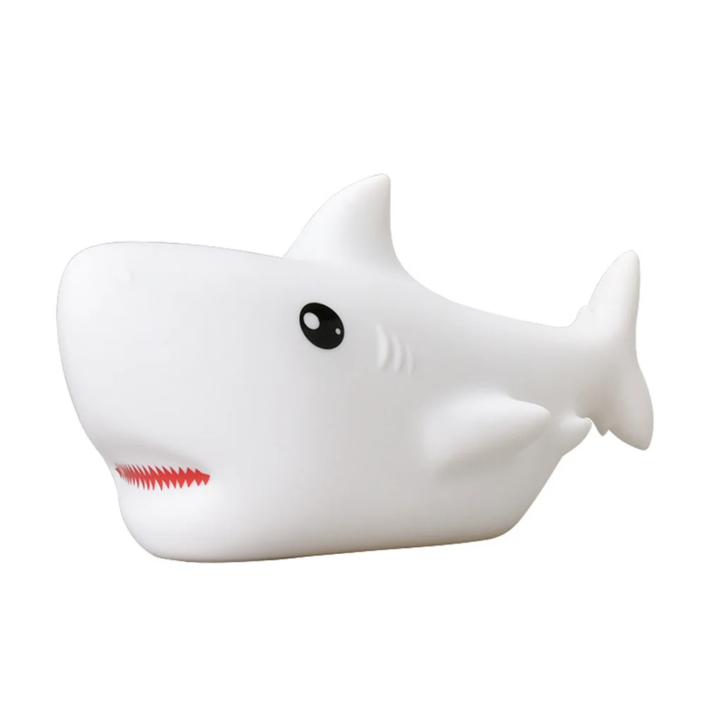 

Night Light Lamp for Bedroom Baby Care Nursing Bedside Pat Silica Gel Kids Child Shark Shape Warm White Small Night Lamp