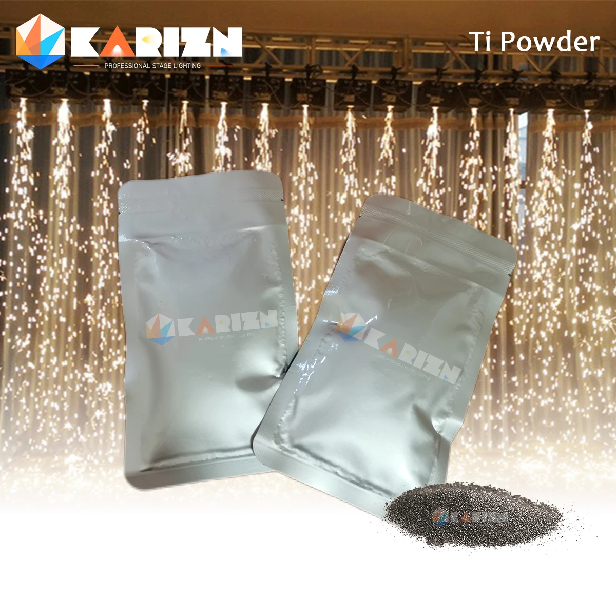 

1- 20 bags Ti Powder 700w Cold Spark Stage Effect Machine Dmx Metal Dust Fireworks MSDS 100g/Bag Dj Party Wedding Bar