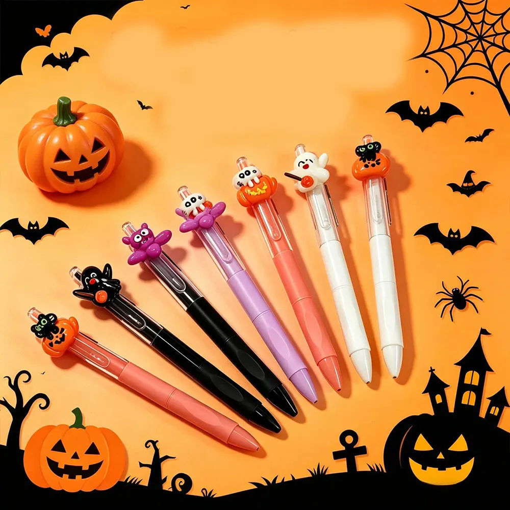 Ballpoint Pen Press Style 5/10pcs Student Reward Gift Halloween Student Exam Supplies Universal Cartoon Style High Beauty