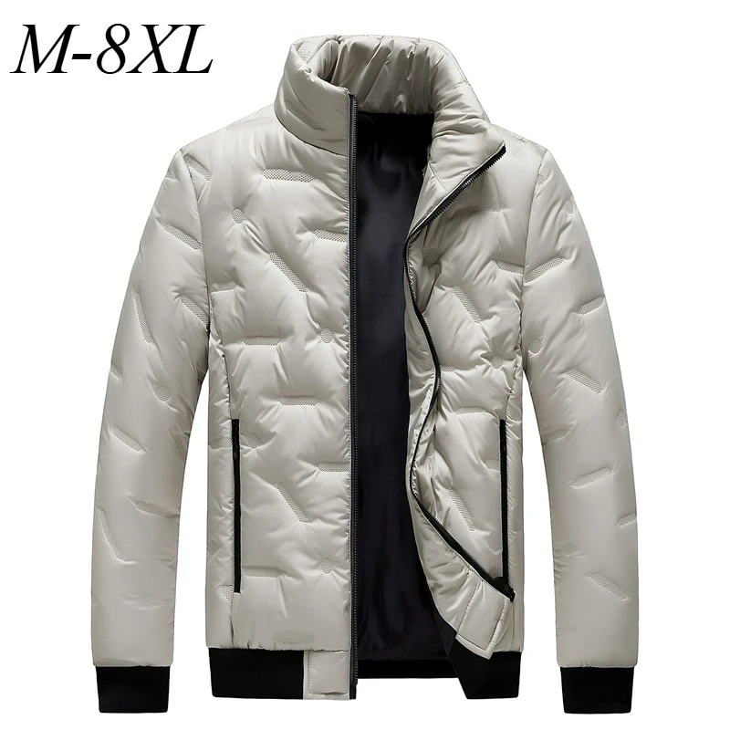 بالإضافة إلى حجم الرجال سترة مبطنة الراحة العمل في الهواء الطلق سميكة الدافئة مبطن السترات الأزياء الوقوف طوق معطف الشتاء القطن خفيفة الوزن #1