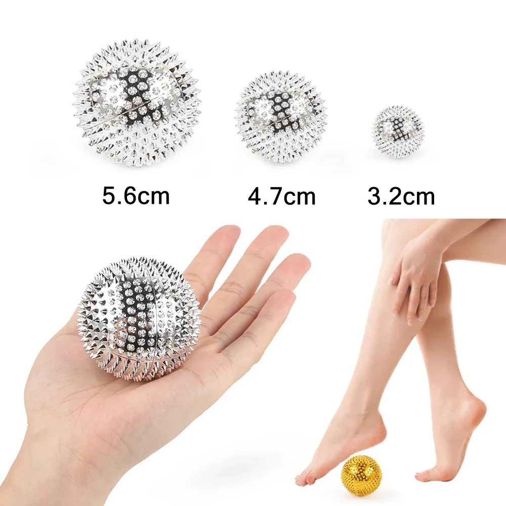 9Pcs/Lot Men Women Pressure Relief Yoga Fitness Ball Magnetic Therapy Massager Magnet Hand Foot Acupuncture Ball Needle Massage